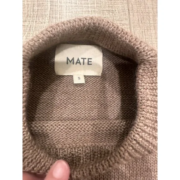 Mate Women's Brown Merino Soft Perfect Crew Neck Pullover Sweaters Size Small - Picture 5 of 7